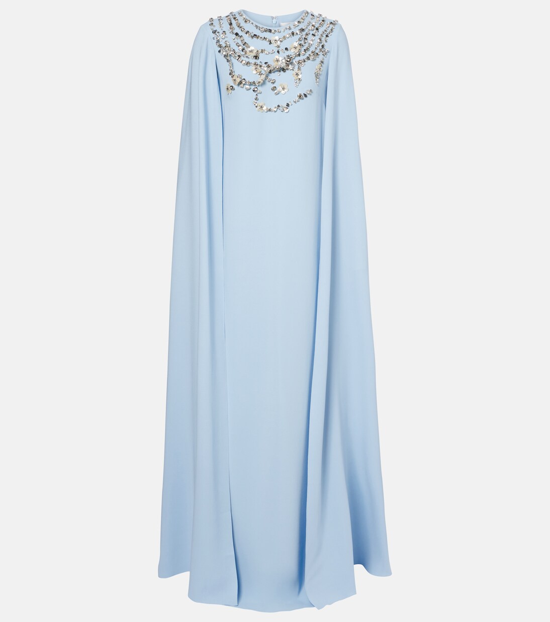 Caped embellished silk-blend gown | Oscar de la Renta