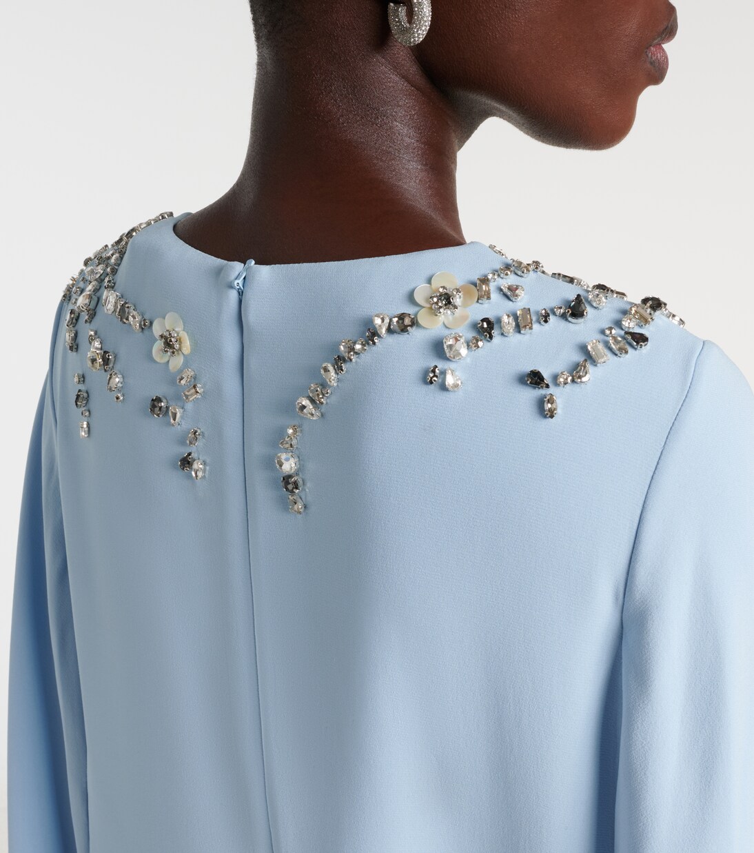 Caped embellished silk-blend gown | Oscar de la Renta