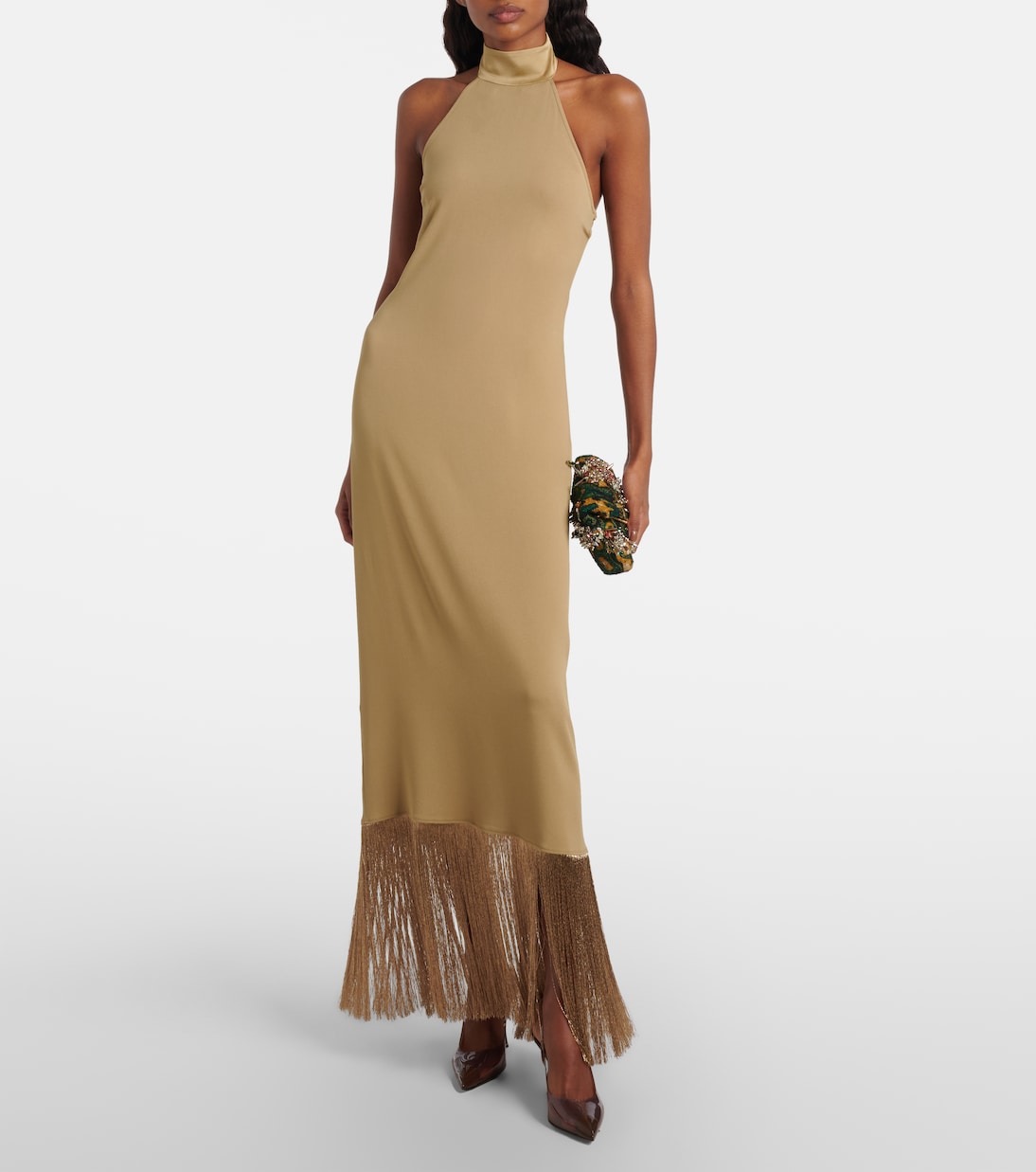 Berlin fringed crêpe cady gown | Taller Marmo
