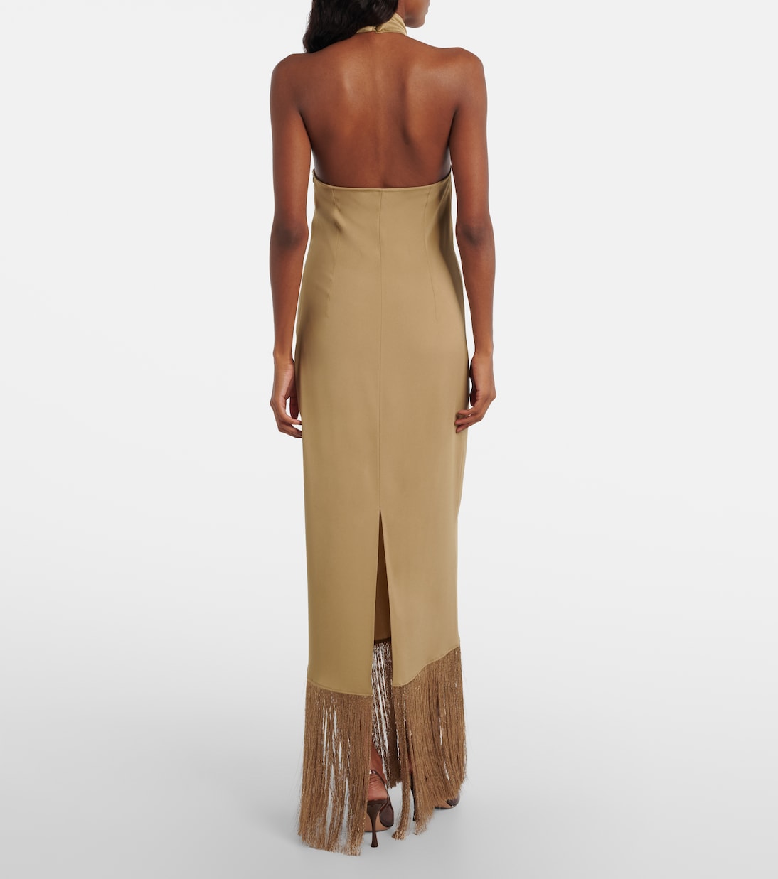 Berlin fringed crêpe cady gown | Taller Marmo
