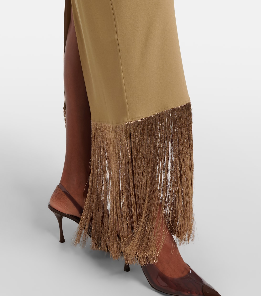 Berlin fringed crêpe cady gown | Taller Marmo