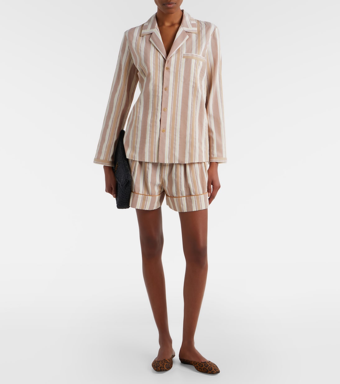 Striped cotton shorts | Saint Laurent