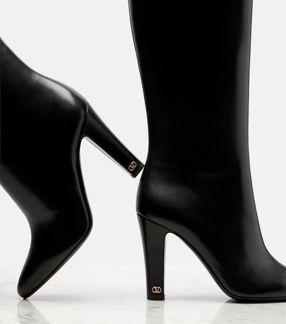 Hotty 100 leather knee-high boots | Valentino Garavani