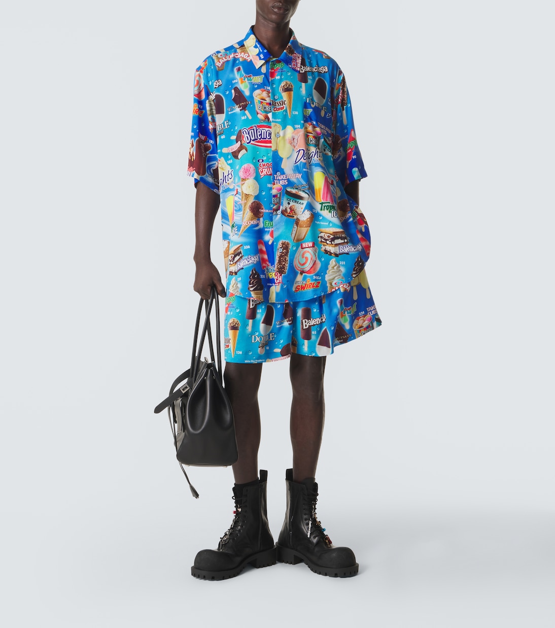 Bedrucktes Hemd aus Satin | Balenciaga