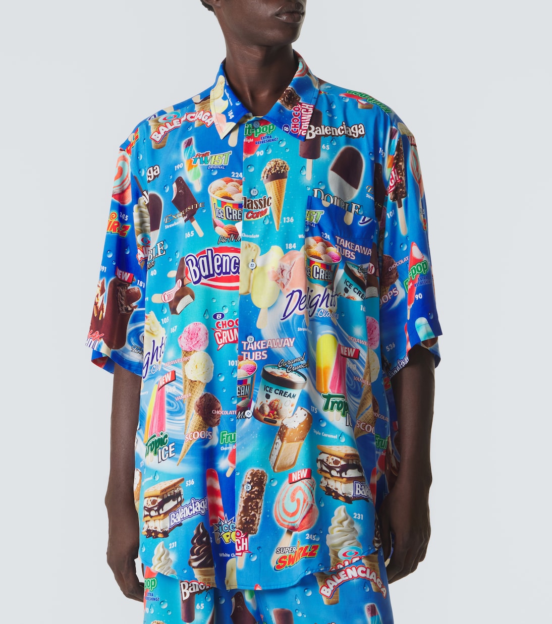 Bedrucktes Hemd aus Satin | Balenciaga