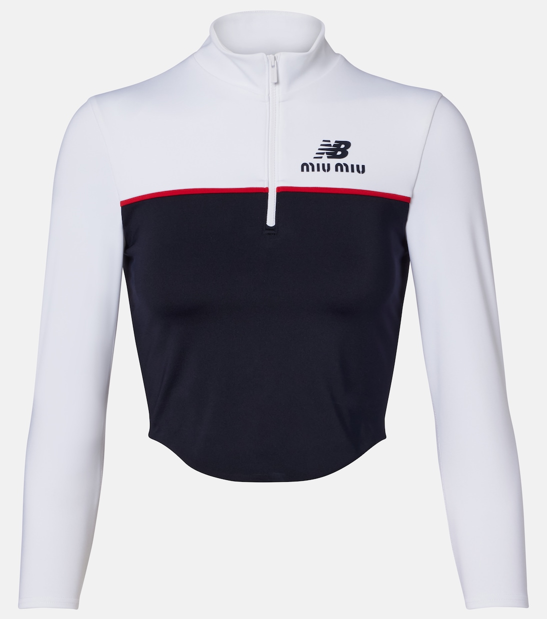 X New Balance Cropped-Top aus Jersey | Miu Miu