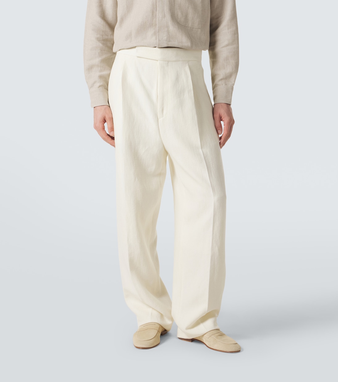 Wool and linen straight pants | Zegna