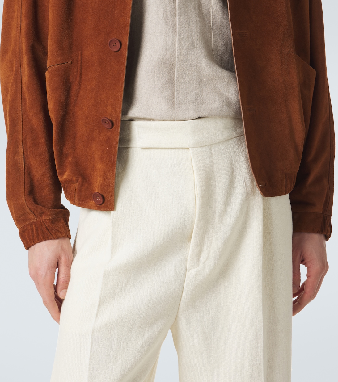 Wool and linen straight pants | Zegna