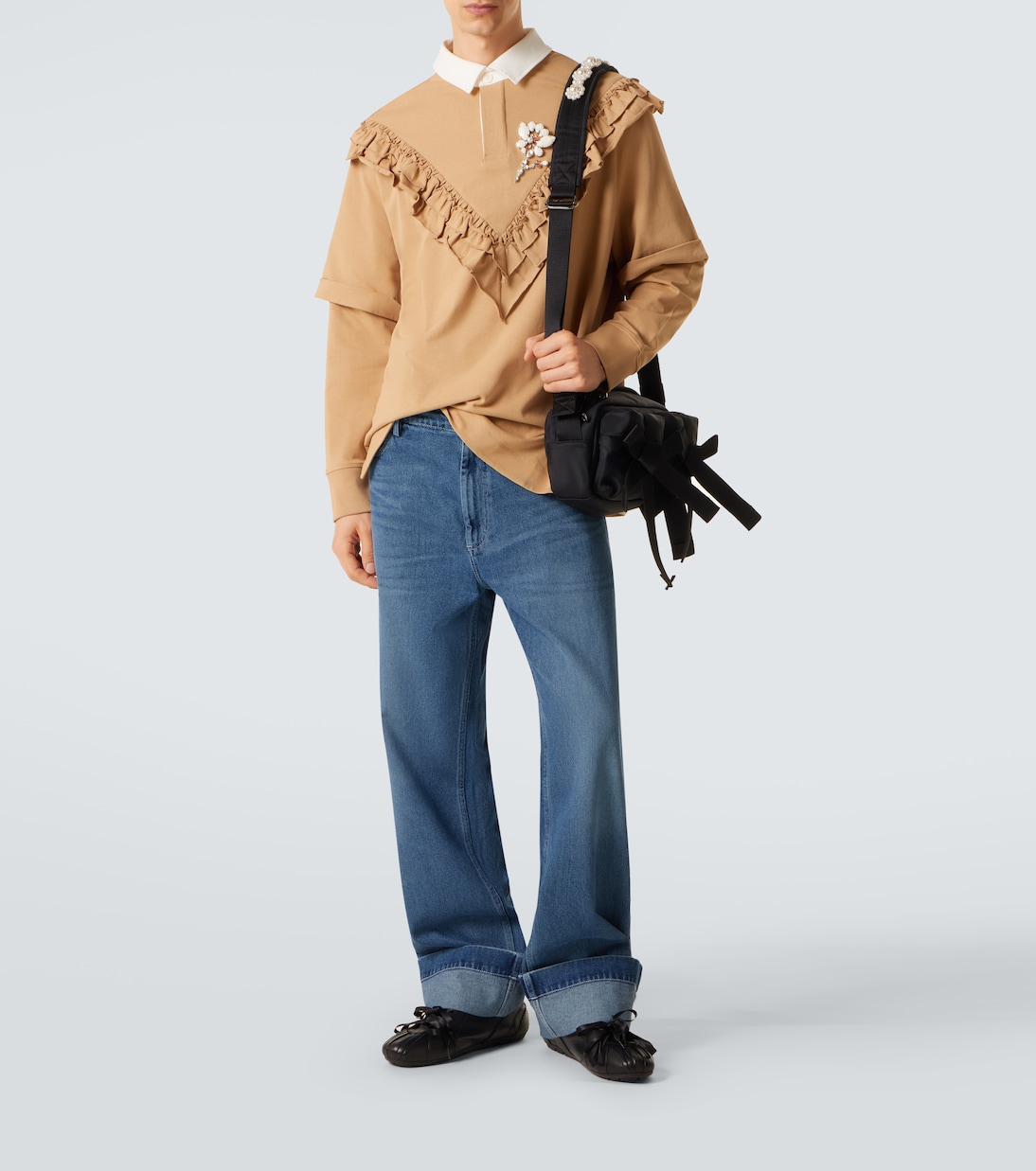 Ruffled cotton polo shirt | Simone Rocha