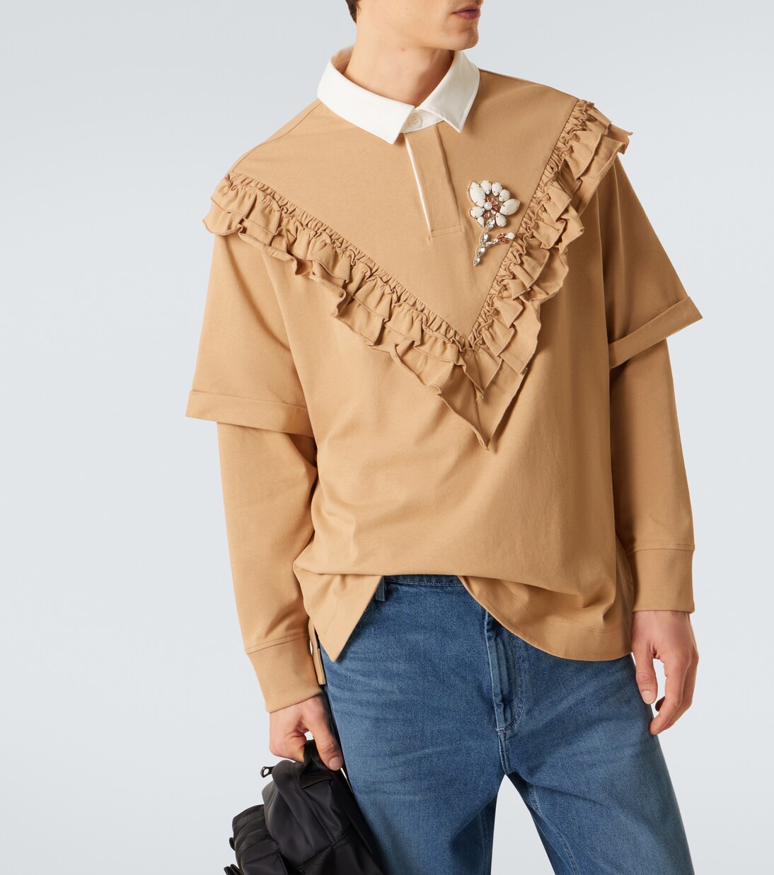 Ruffled cotton polo shirt | Simone Rocha