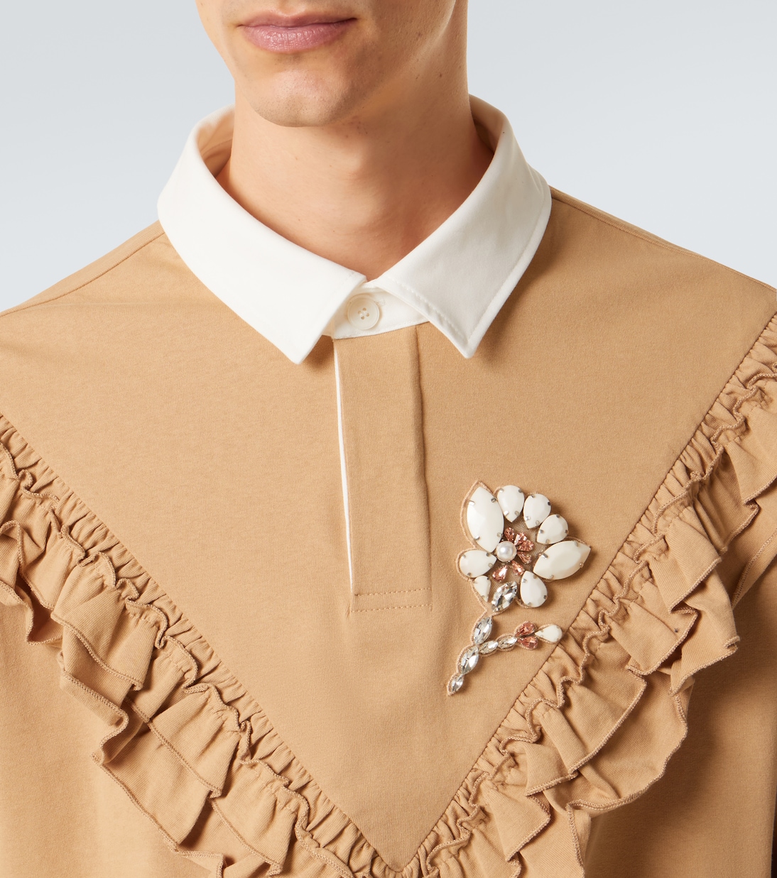 Ruffled cotton polo shirt | Simone Rocha