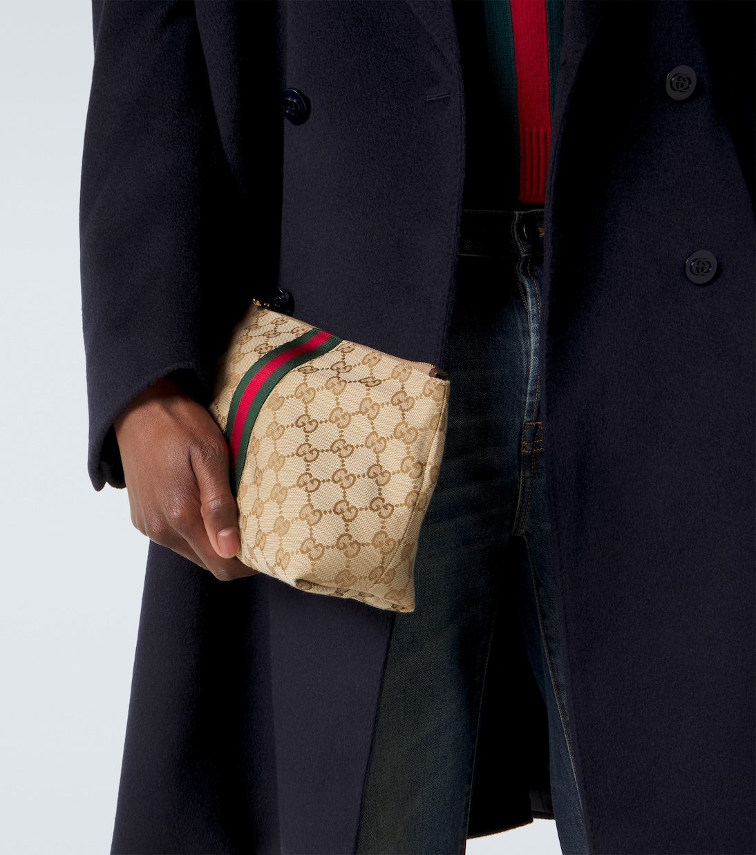 GG Canvas Small pouch with strap | Gucci