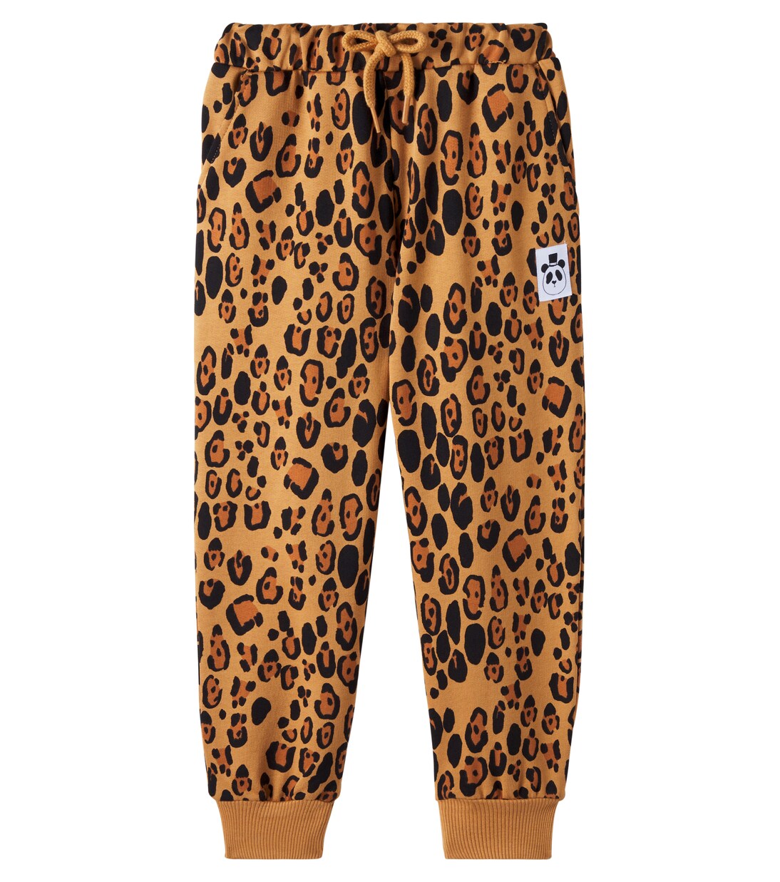 Leopard-print cotton jersey sweatpants | Mini Rodini