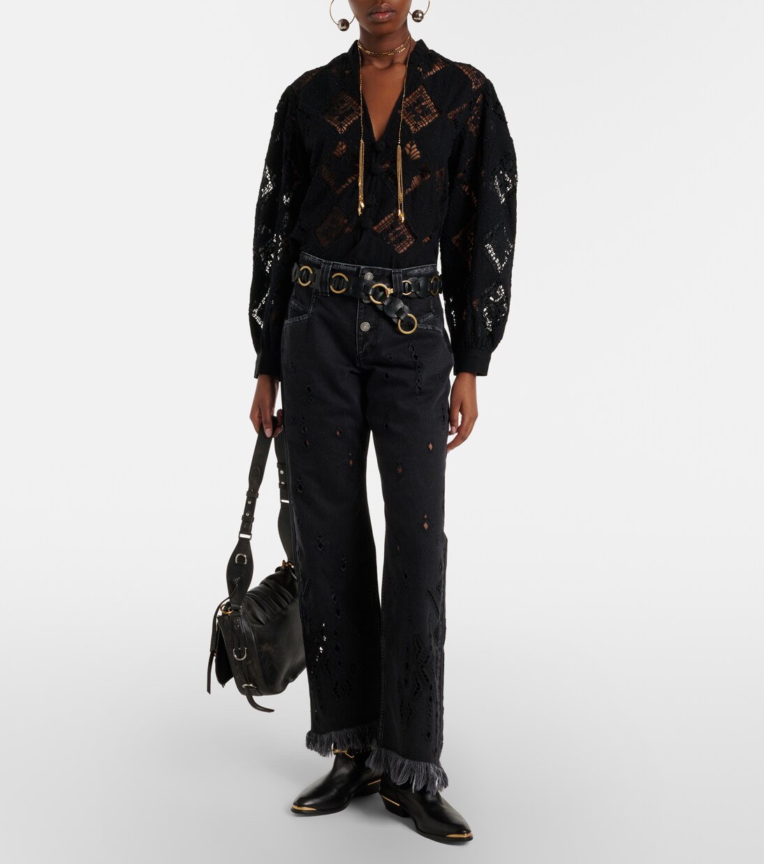 Jean flare Amia à broderies anglaises | Isabel Marant