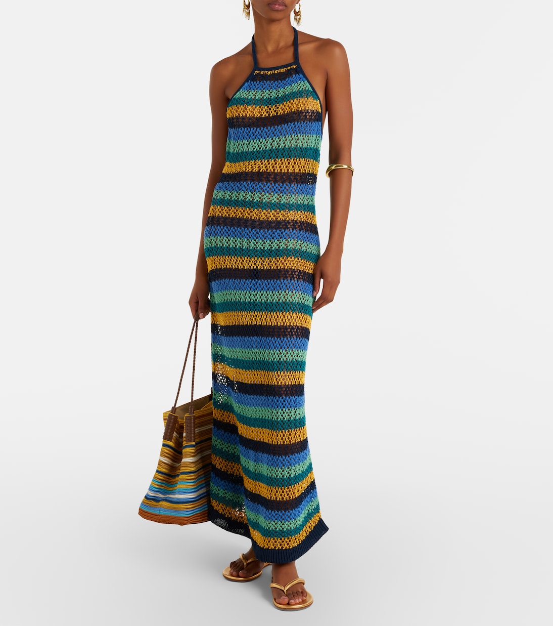 Striped cotton-blend maxi dress | Etro