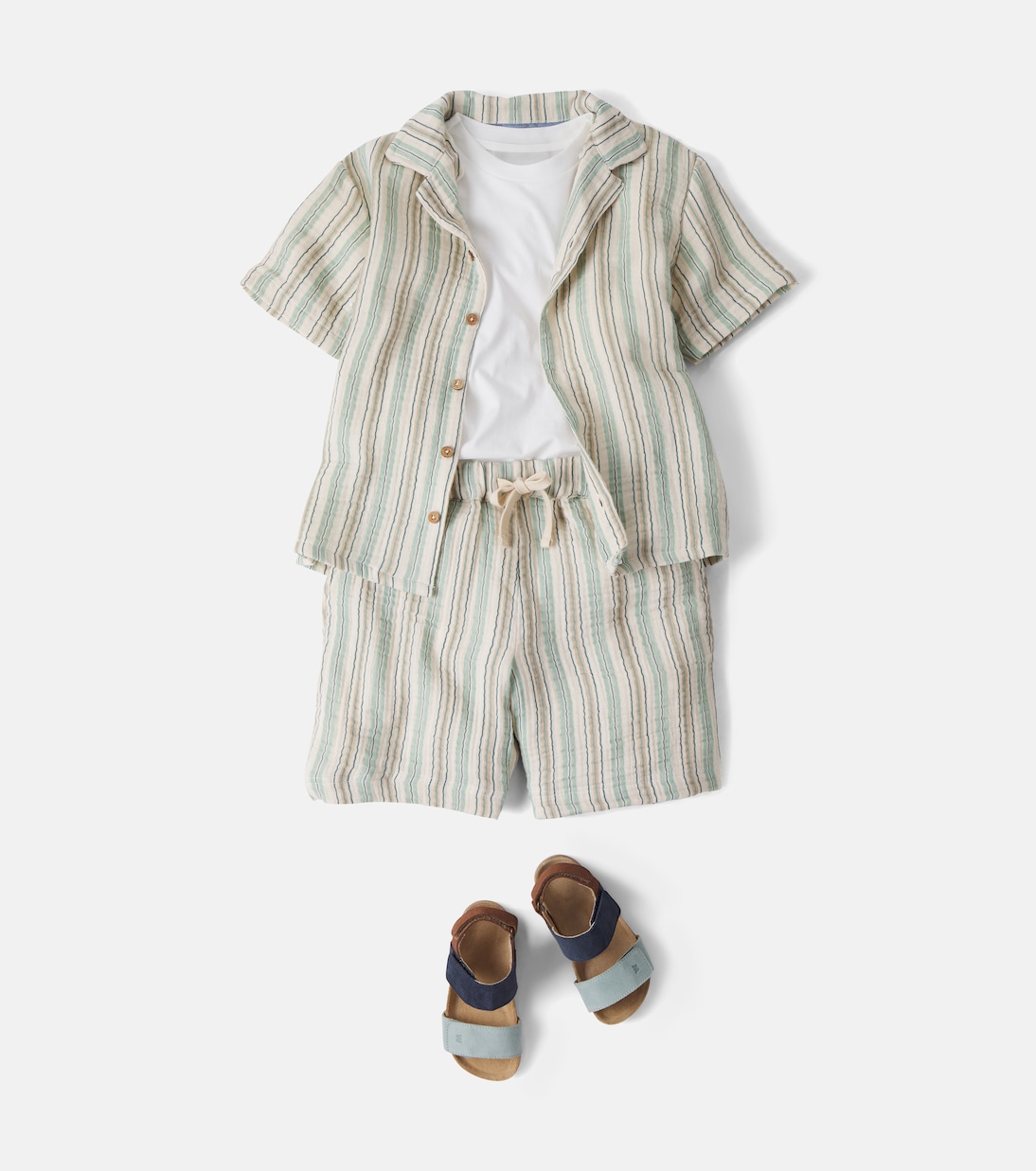 Set Anker aus Hemd und Shorts aus Baumwolle | Wheat