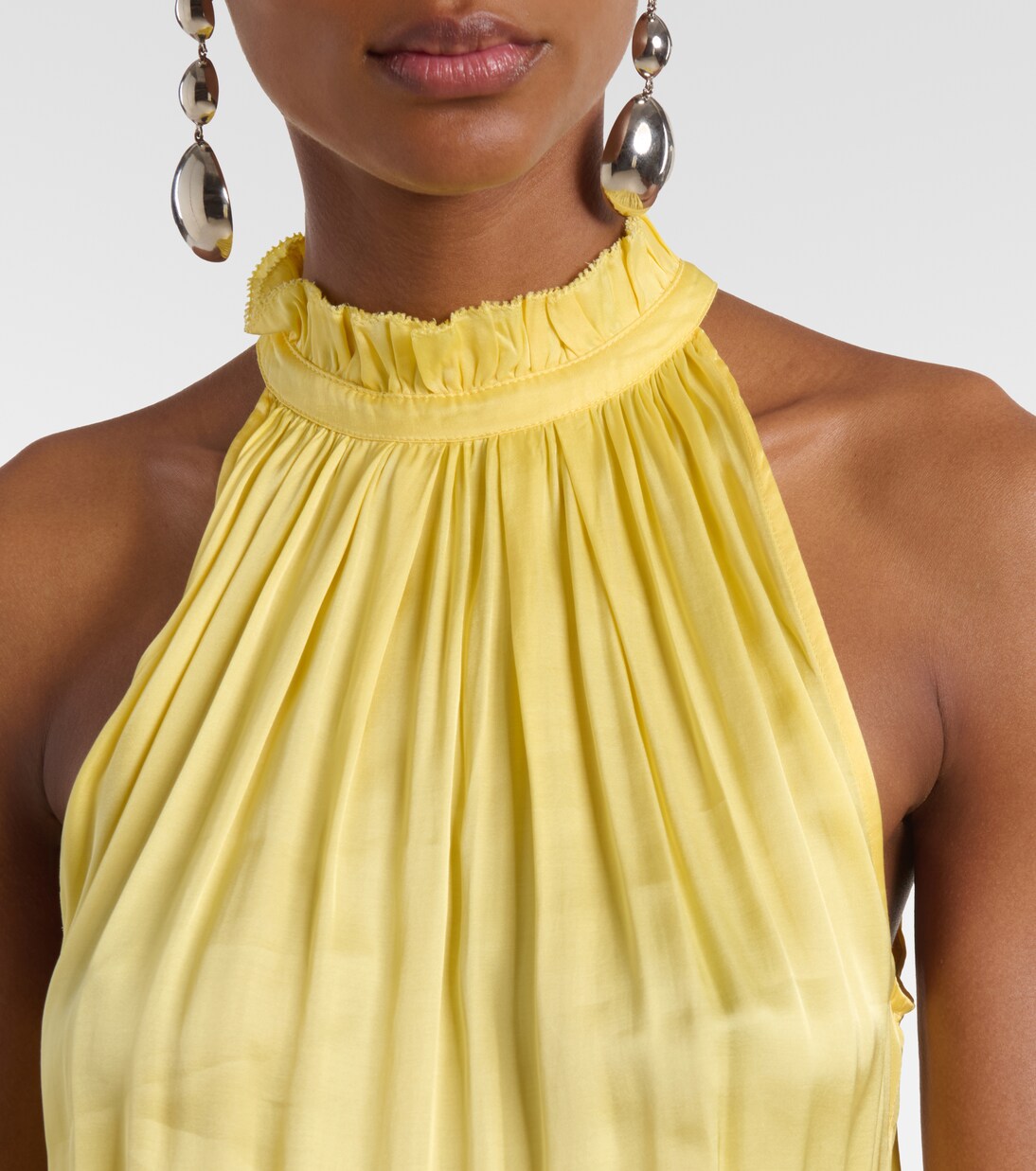 Nina halterneck satin maxi dress | Poupette St Barth