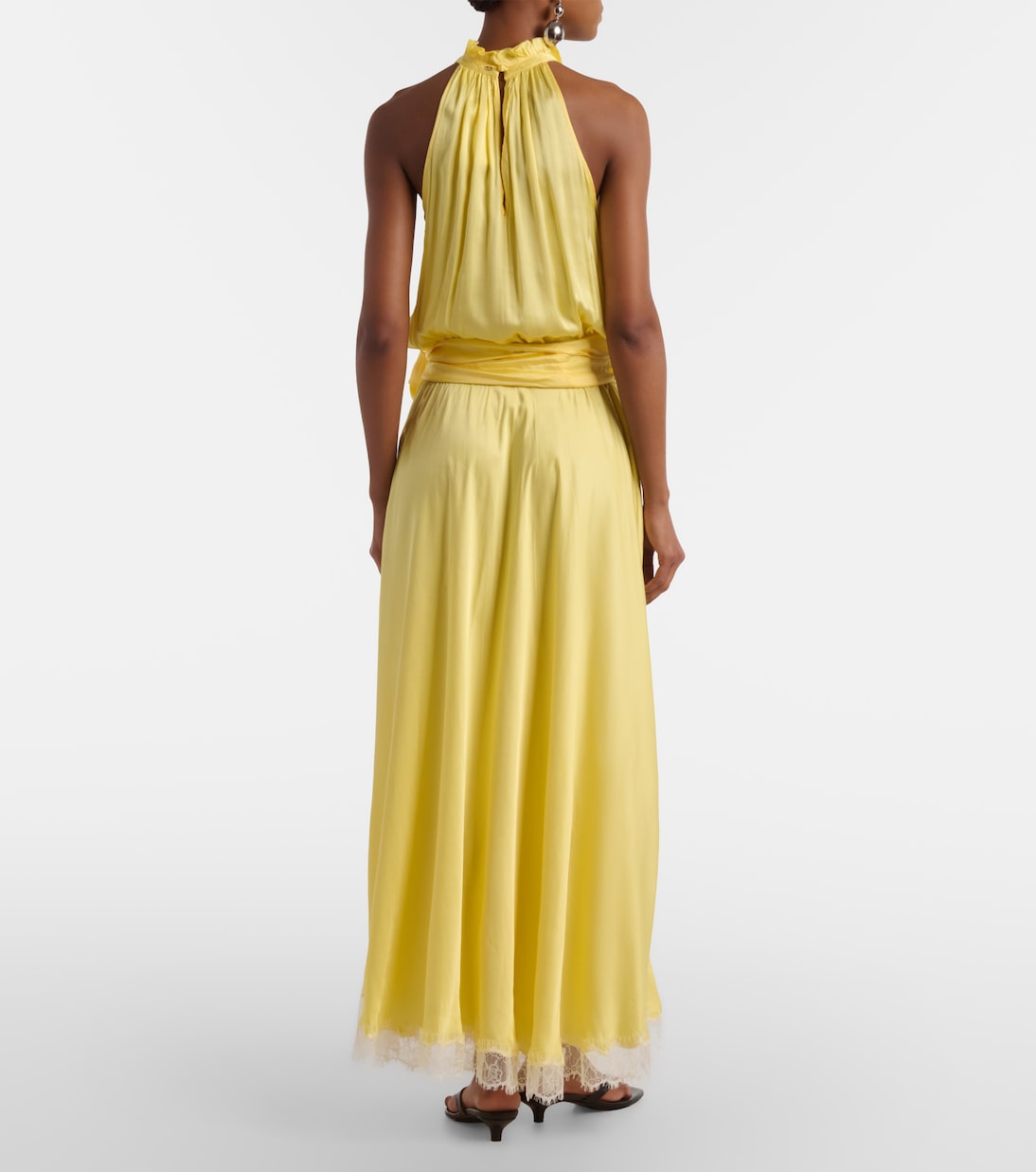 Nina halterneck satin maxi dress | Poupette St Barth