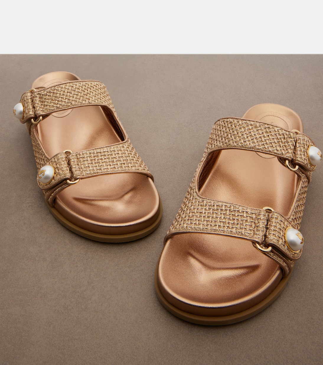 Sandalen Fayence mit Metallic-Leder | Jimmy Choo