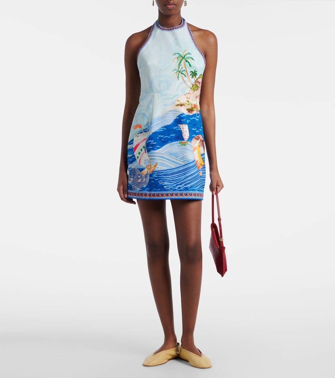 Island printed cotton minidress | Alémais