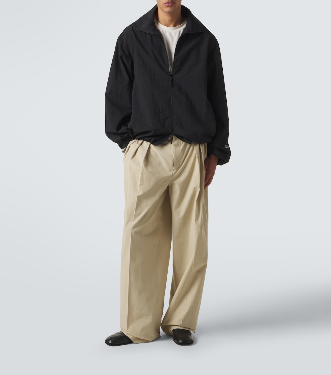 Baxter pleated cotton straight pants | Calvin Klein Collection