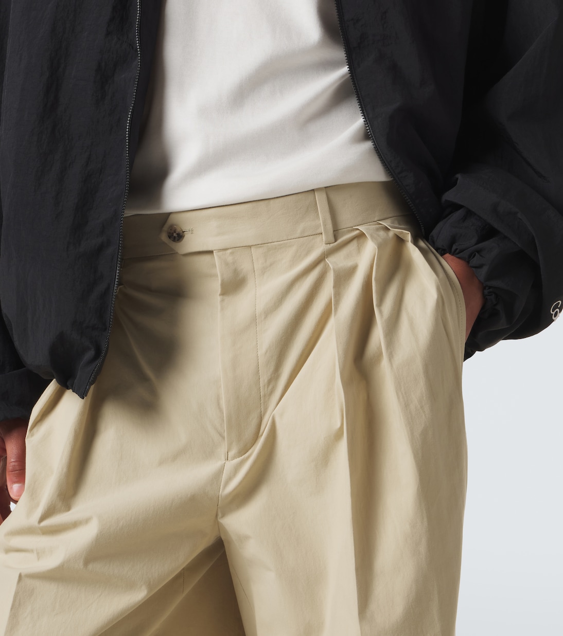 Baxter pleated cotton straight pants | Calvin Klein Collection