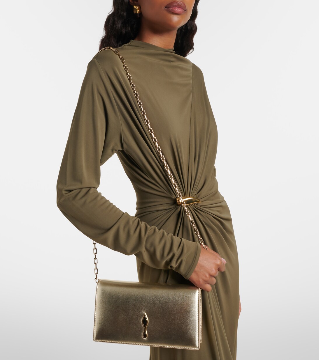 Bettina Small metallic leather clutch | Christian Louboutin