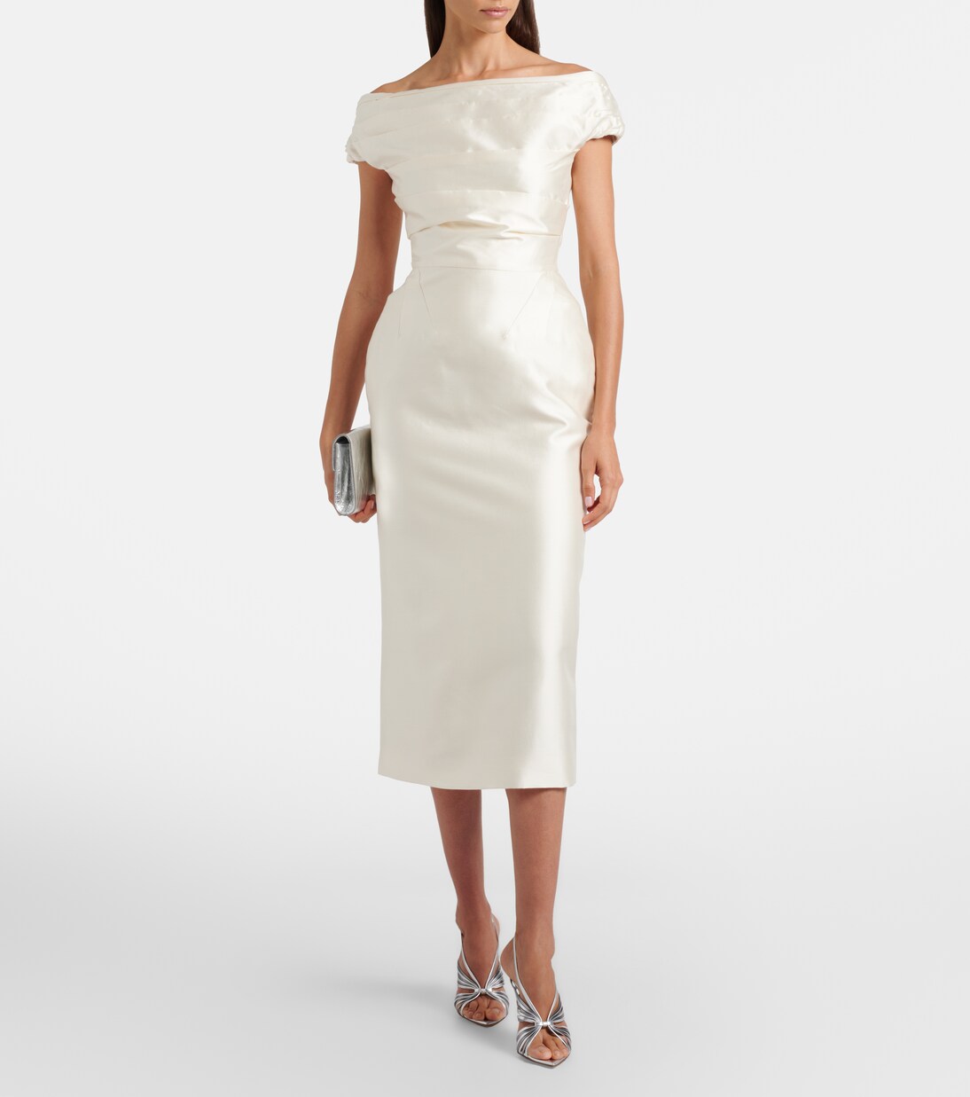 Robe de cocktail Bronte en laine et soie à épaules dénudées | Rachel Gilbert