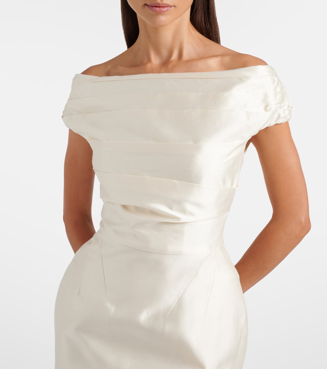 Robe de cocktail Bronte en laine et soie à épaules dénudées | Rachel Gilbert