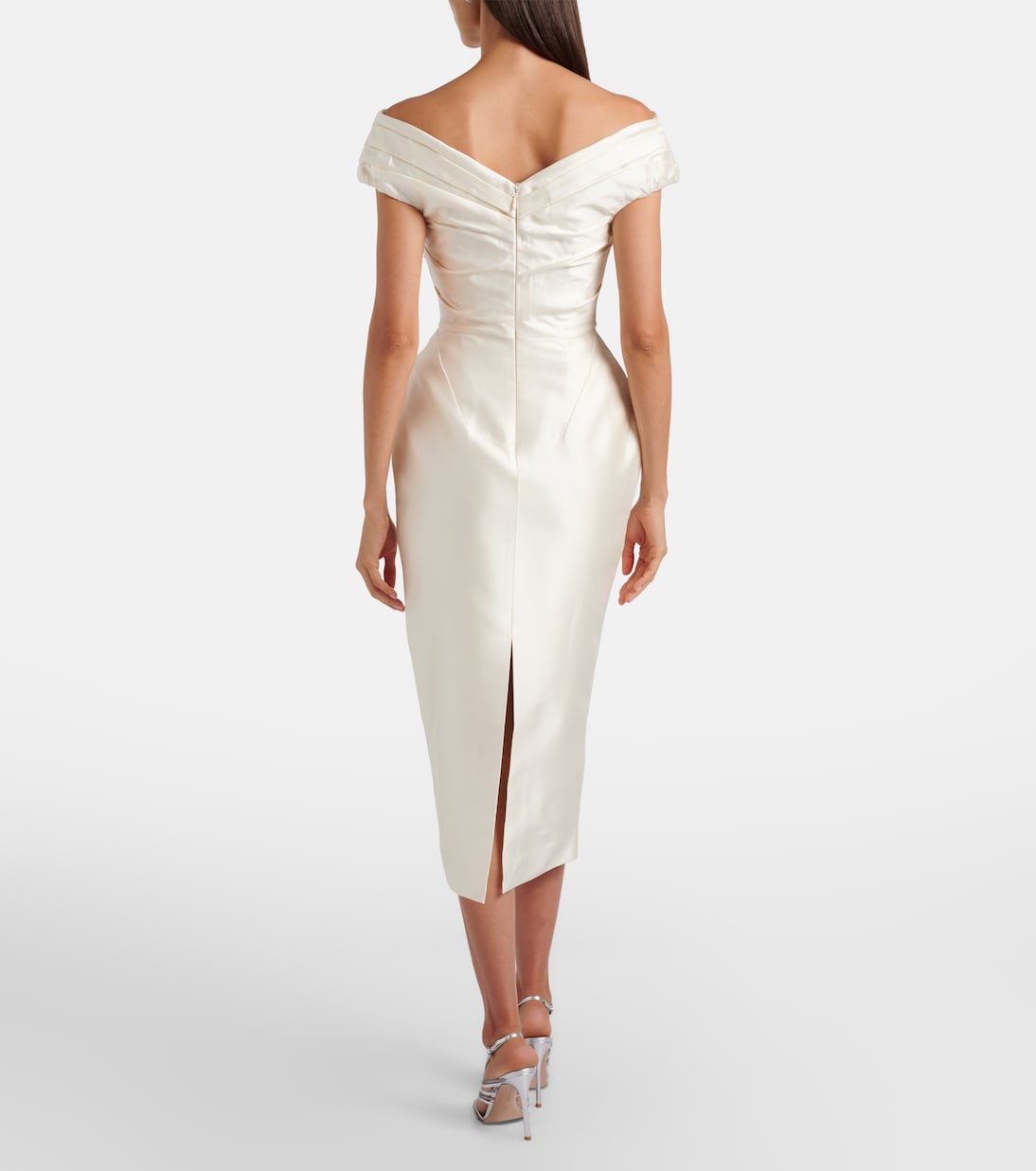 Robe de cocktail Bronte en laine et soie à épaules dénudées | Rachel Gilbert
