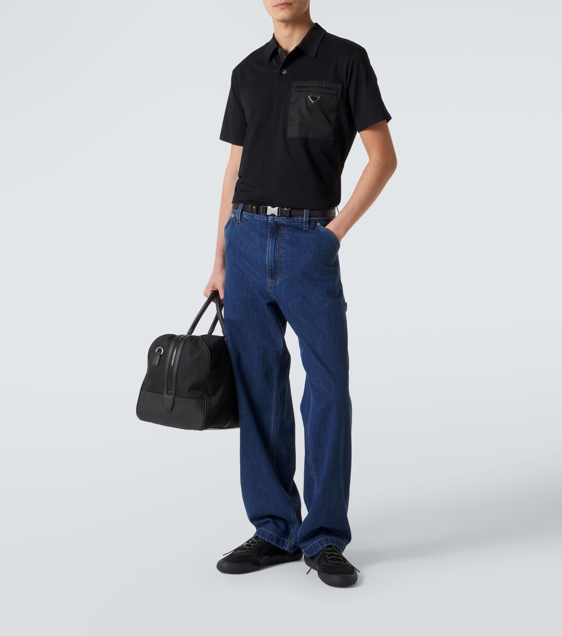 Speedrock leather-trimmed sneakers | Prada