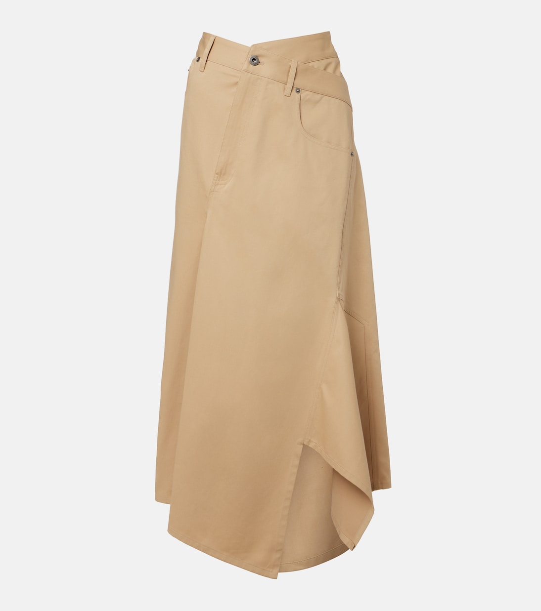 Asymmetric cotton midi skirt | Loewe
