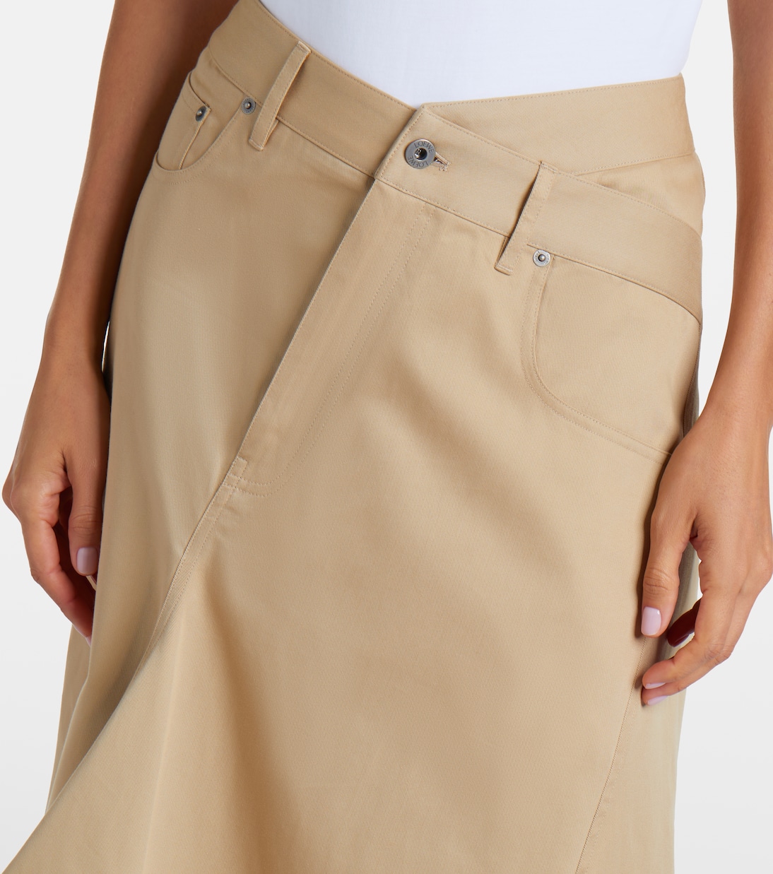 Asymmetric cotton midi skirt | Loewe