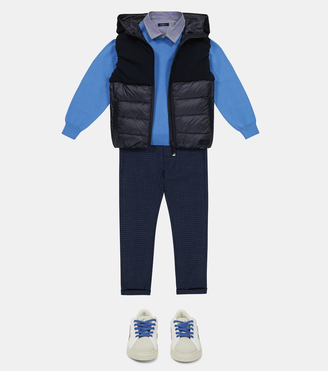 Paneled hooded down vest | Il Gufo