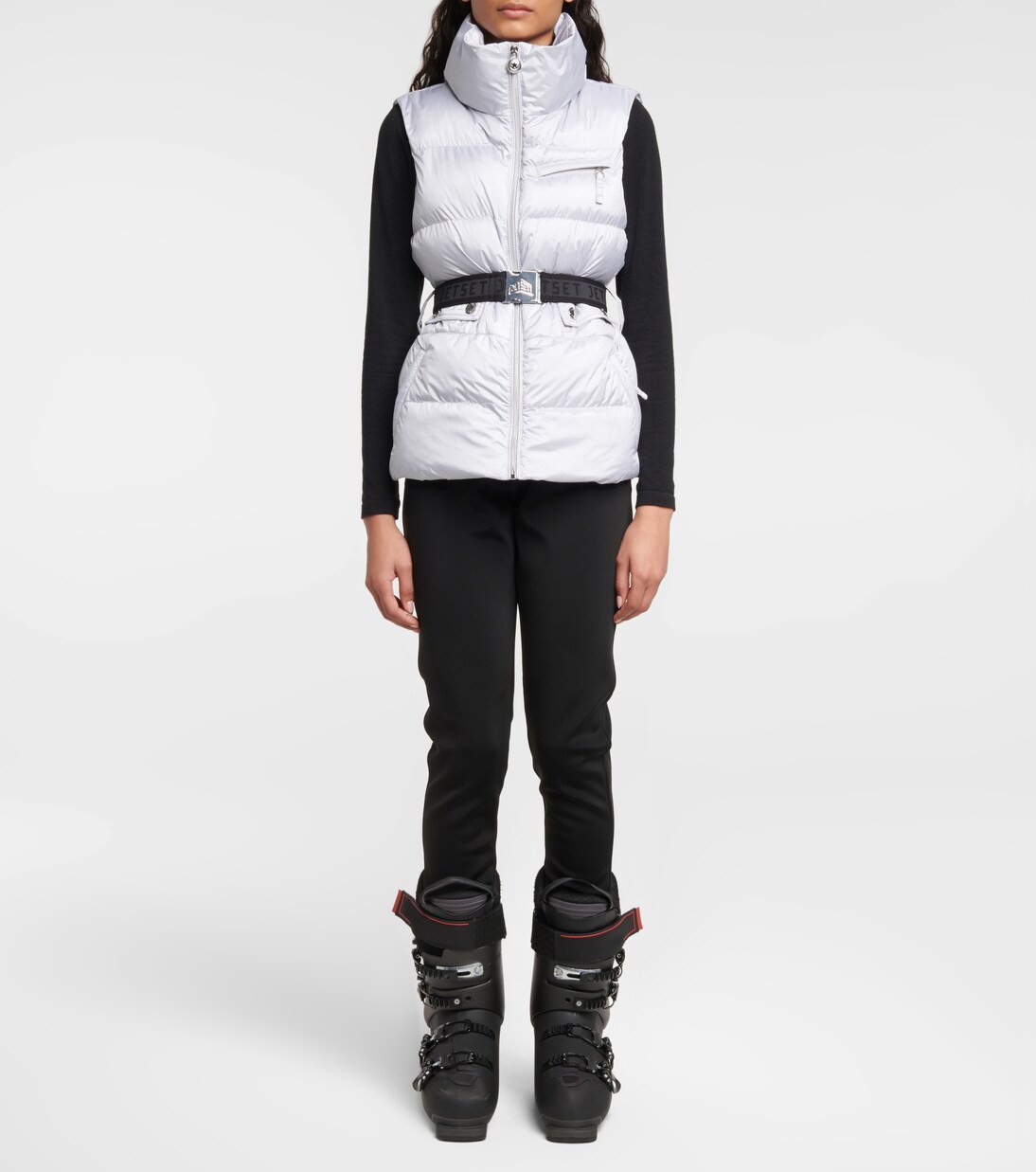 Clara Glam belted puffer vest | Jet Set