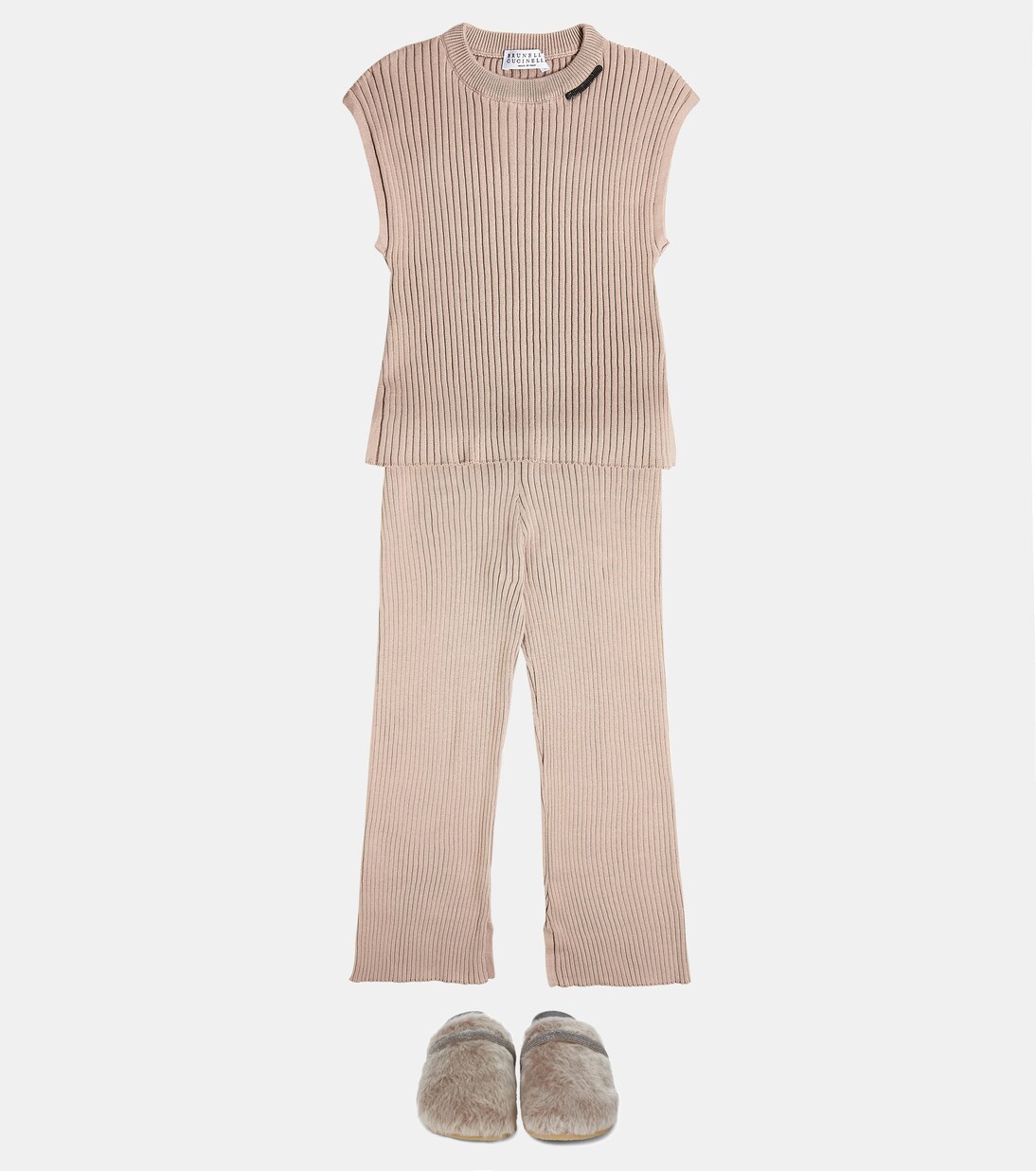 Ribbed-knit cotton sweater | Brunello Cucinelli Kids