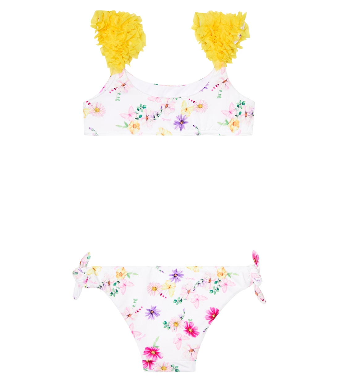 Floral ruffle-trimmed bikini | Monnalisa
