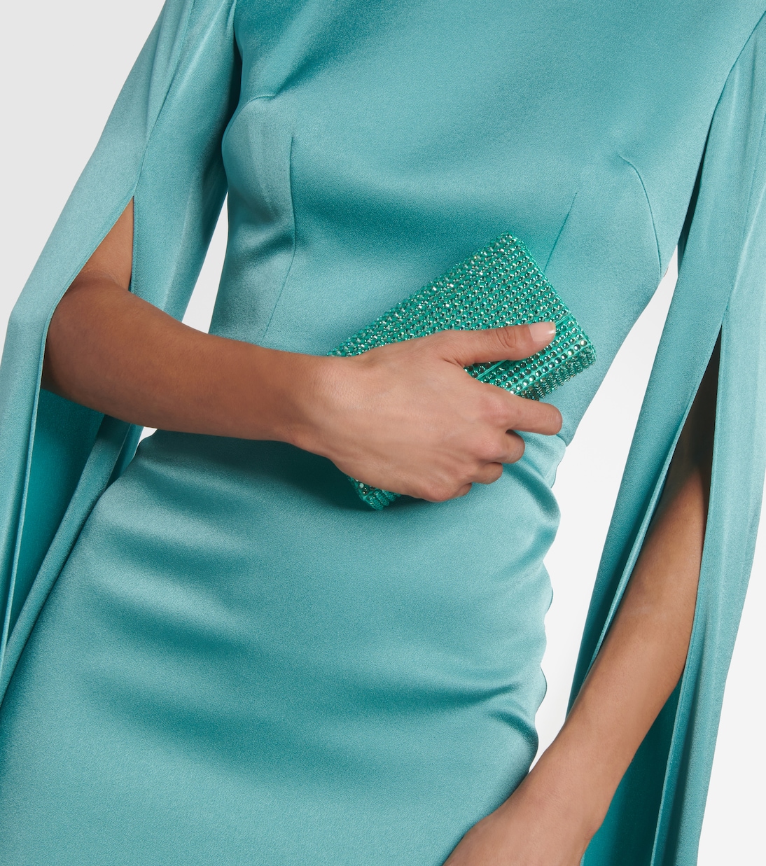 Clutch Paloma Micro in raso | Amina Muaddi