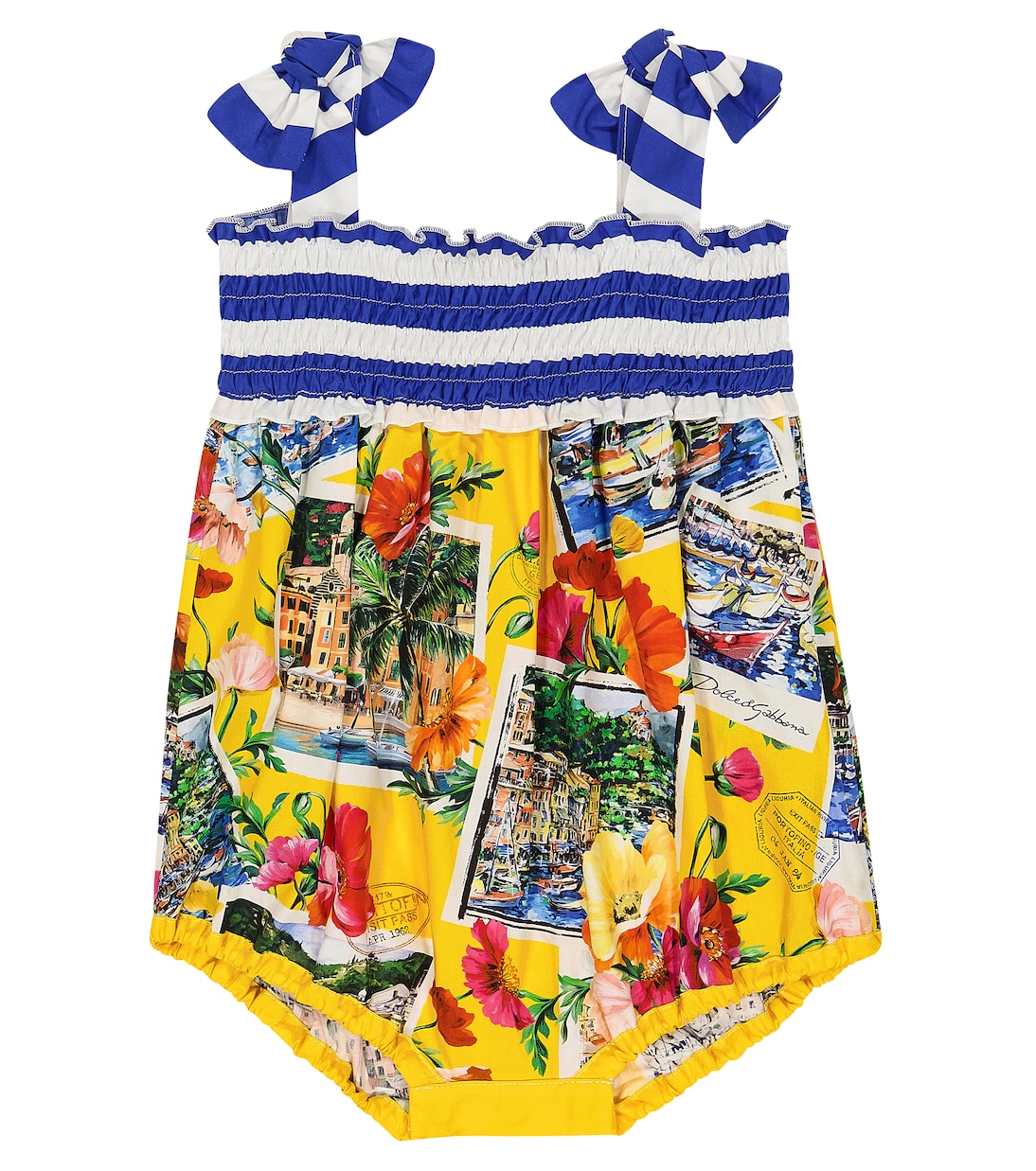 Bébé – Combi-short Portofino imprimée en coton | Dolce&Gabbana Kids