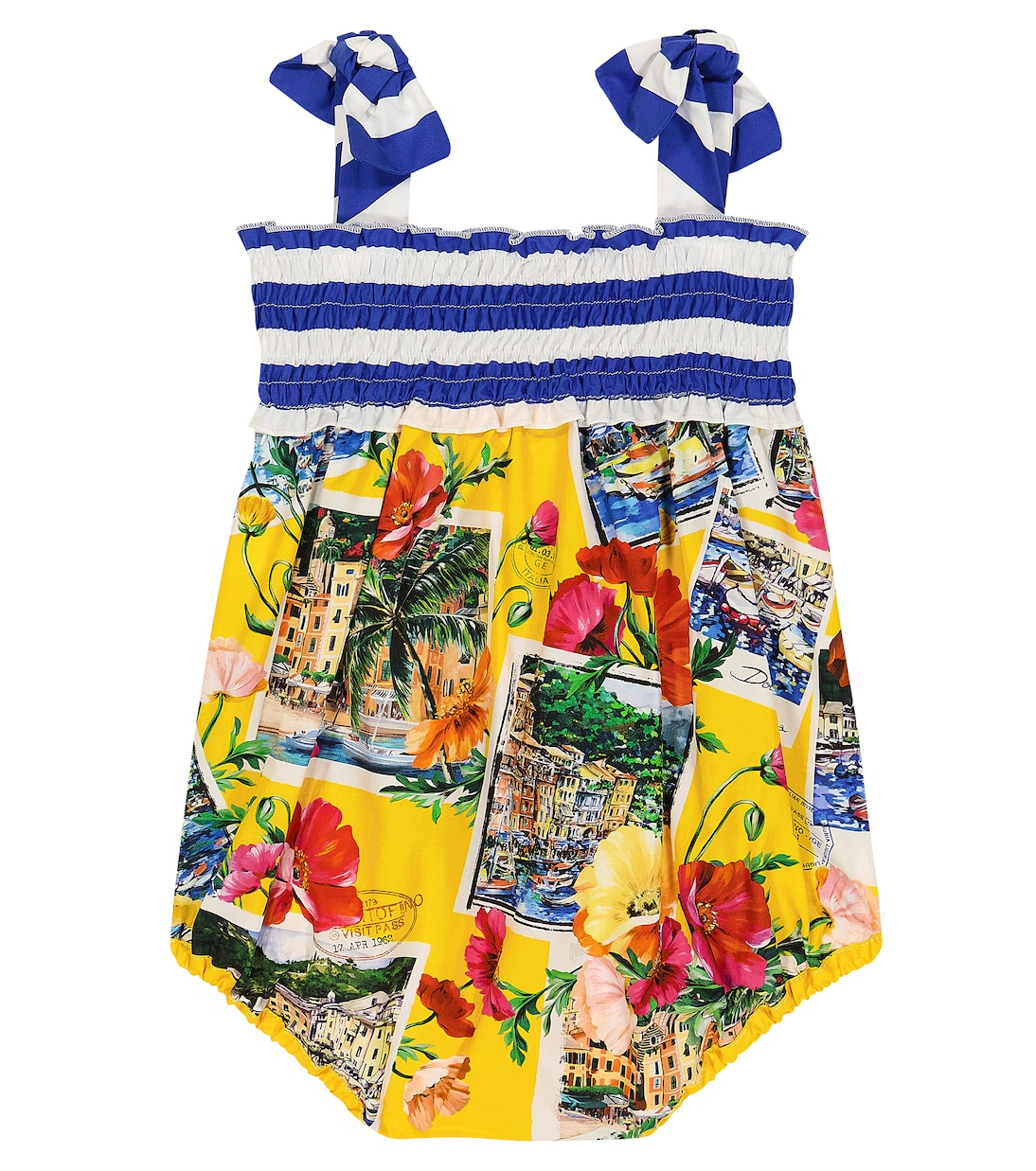 Bébé – Combi-short Portofino imprimée en coton | Dolce&Gabbana Kids