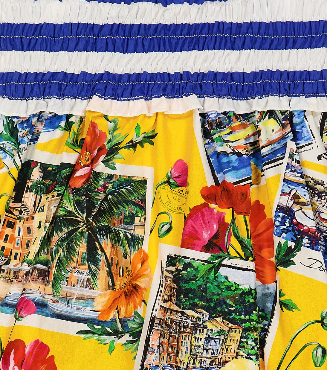 Bébé – Combi-short Portofino imprimée en coton | Dolce&Gabbana Kids