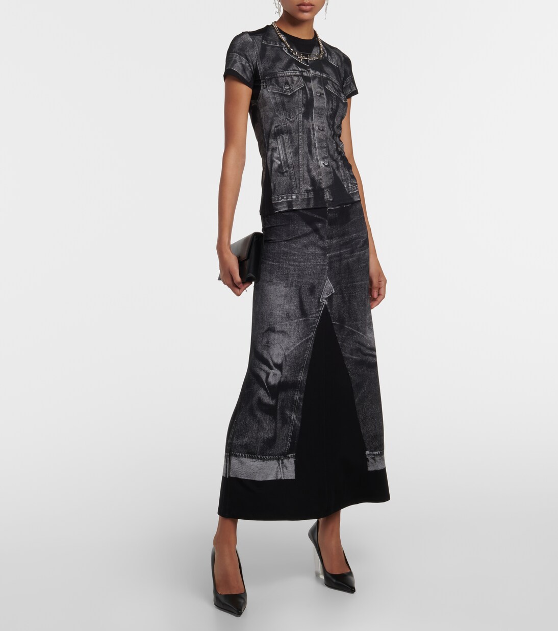 x Jean Paul Gaultier leather wedge pumps | Jimmy Choo