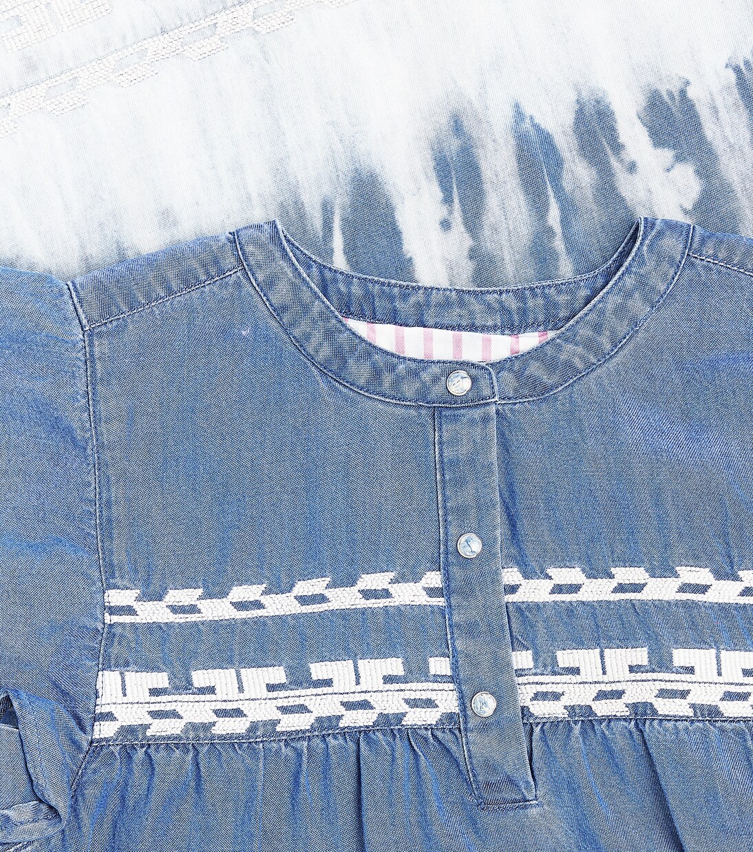 Embroidered gathered denim dress | Scotch & Soda Kids