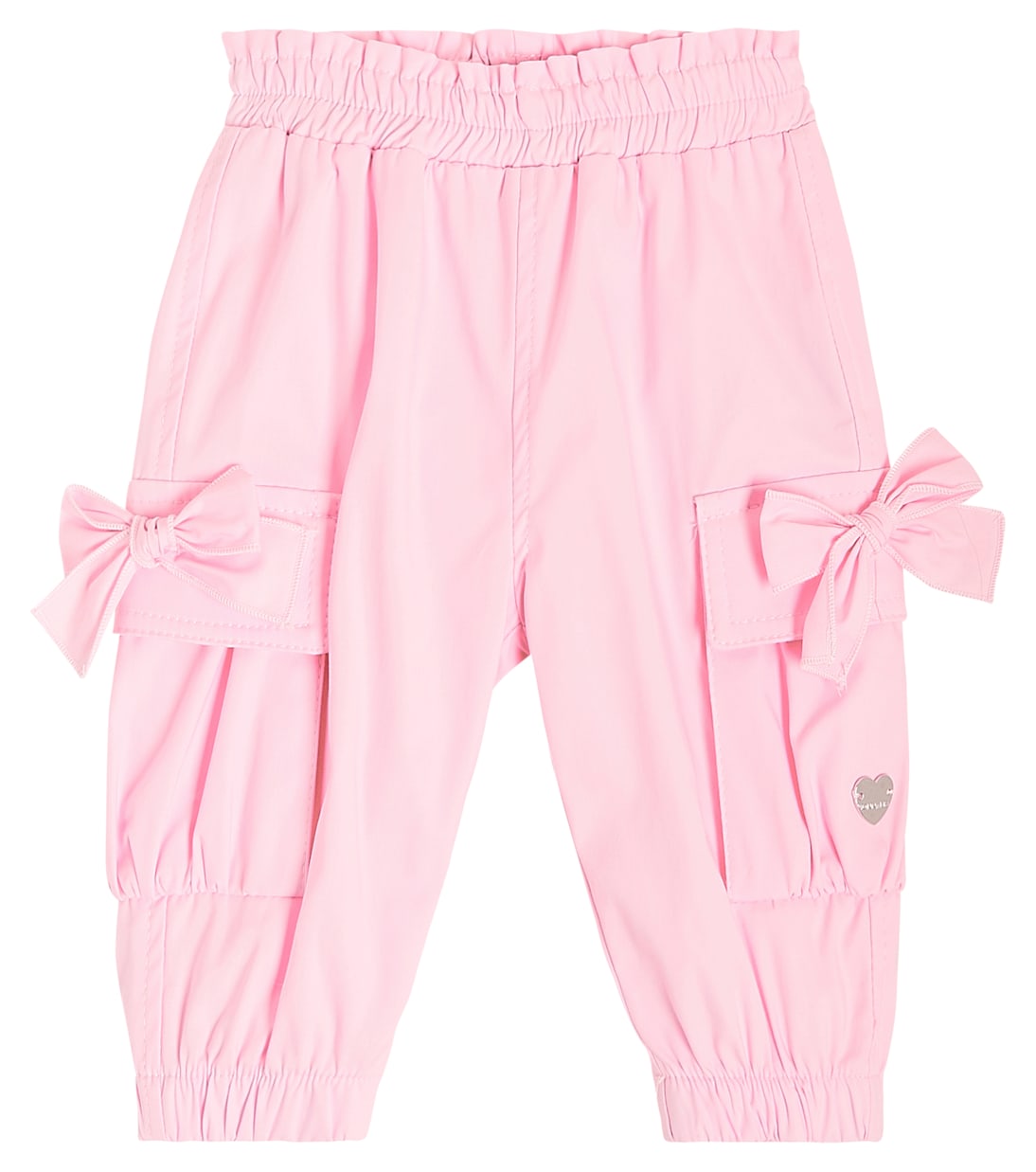 Baby bow-detail cotton-blend cargo pants | Monnalisa