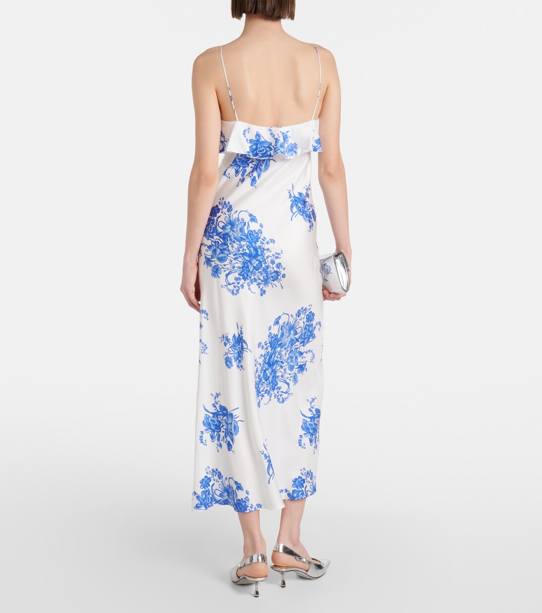 Robe midi en soie à fleurs | Rodarte