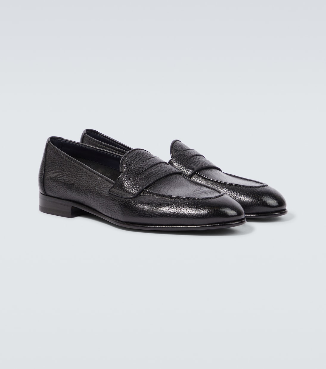 Appia grained leather penny loafers | Brioni