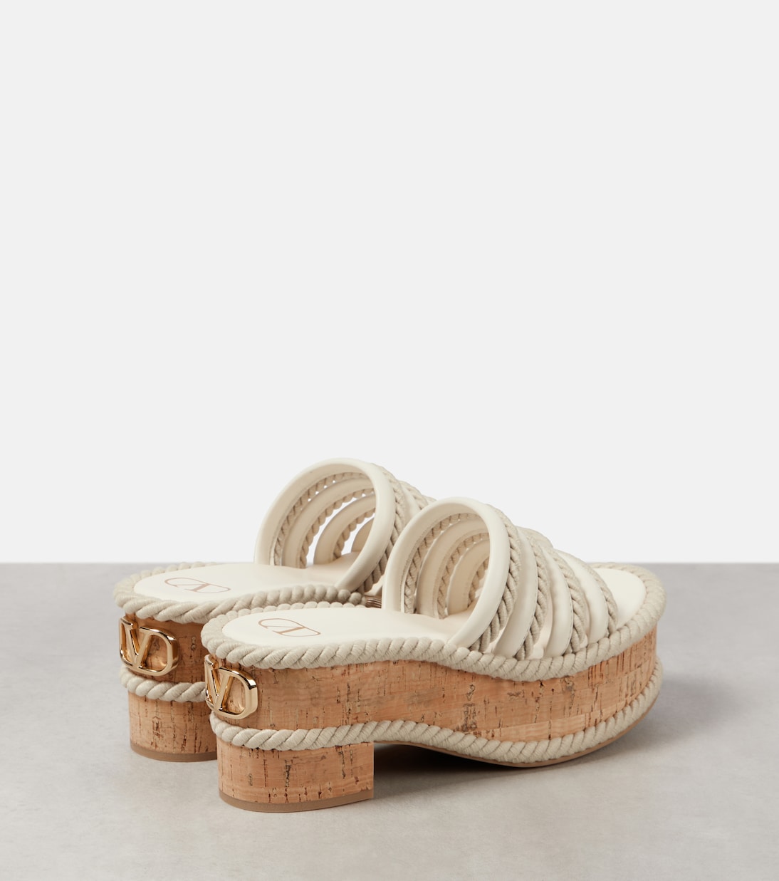 VLogo Summerblocks leather platform mules | Valentino Garavani
