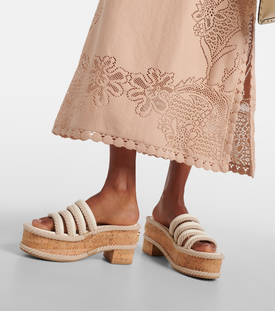VLogo Summerblocks leather platform mules | Valentino Garavani