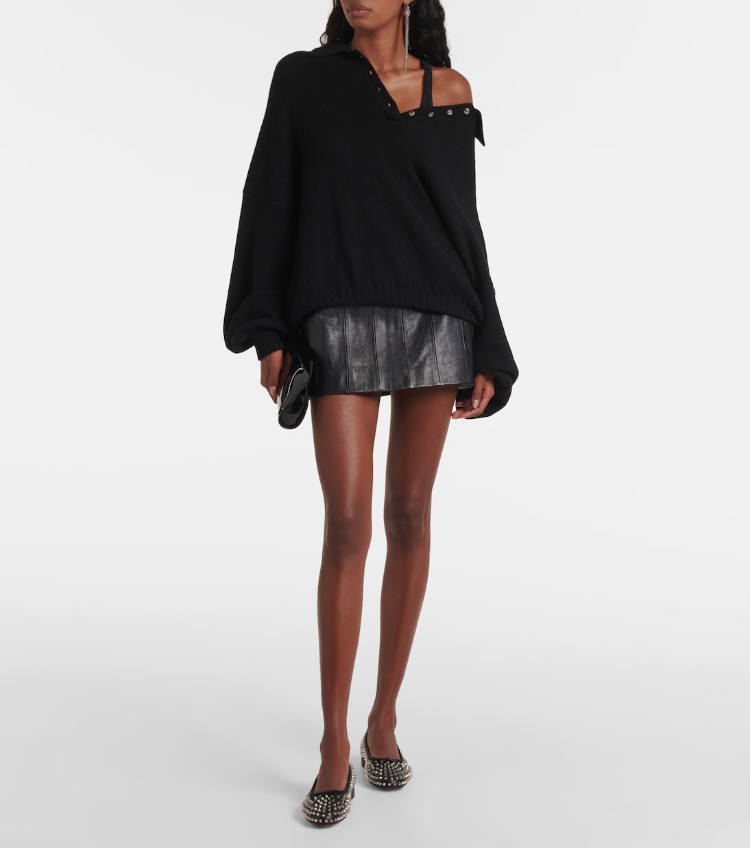 Spiked leather ballet flats | Christian Louboutin