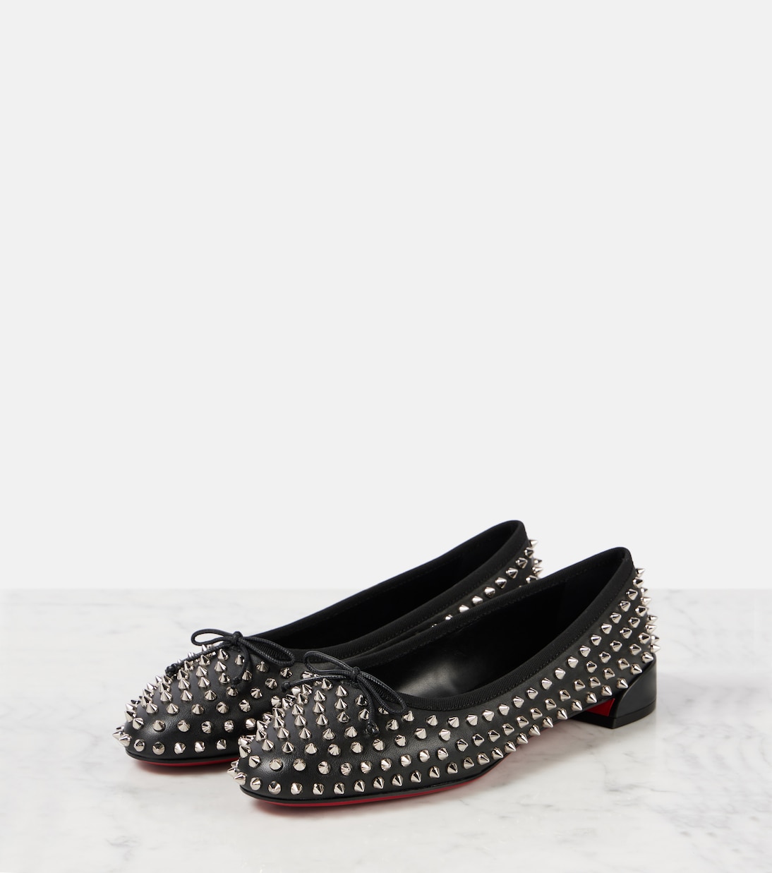 Spiked leather ballet flats | Christian Louboutin